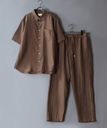 SITRY（シトリー）の「Cool Linen Blend Shirt ＆ Tapered Trousers/セットアップ 2点セット オーバーサイズ 接触冷感 麻混 シャツ＆テーパードパンツ 上下セット（セットアップ）」