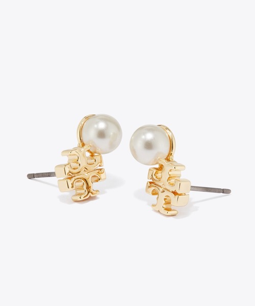TORY BURCH(トリーバーチ)の「ムーンダンス ロゴ&パール スタッドピアス(ピアス(両耳用)・レディース・ゴールド・ONE SIZE)」の2枚目の写真