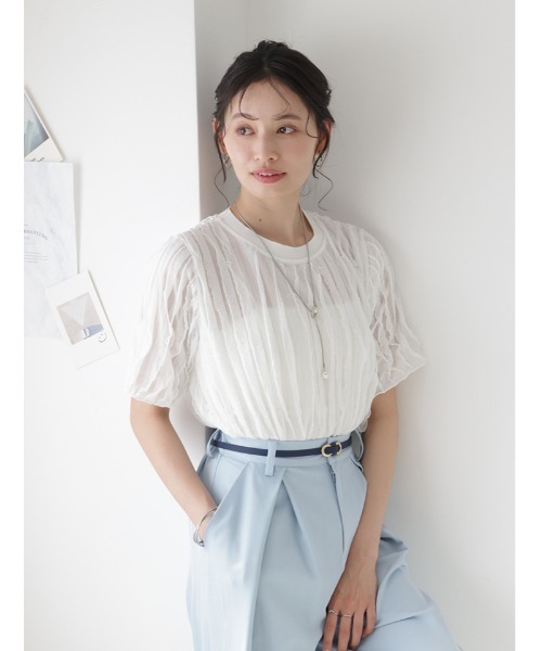 fifth(フィフス)の「【manaodaysセレクト】タックフリルTシャツ(Tシャツ/カットソー・レディース・ホワイト/ブラウン/ブラック・M)」の1枚目の写真