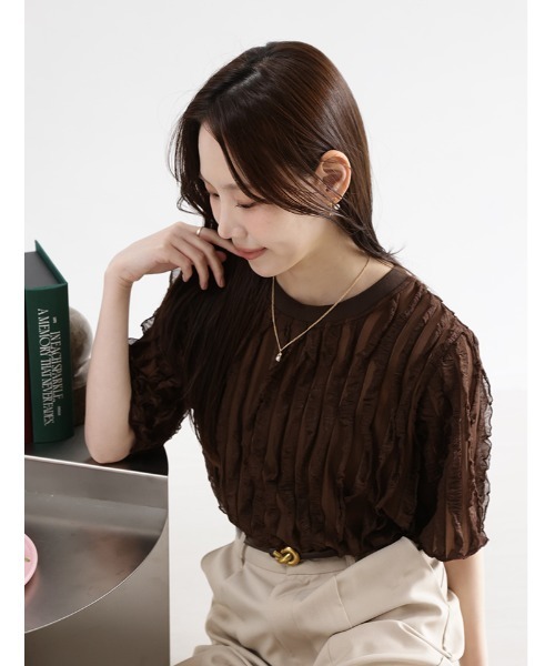 fifth(フィフス)の「【manaodaysセレクト】タックフリルTシャツ(Tシャツ/カットソー・レディース・ホワイト/ブラウン/ブラック・M)」の21枚目の写真