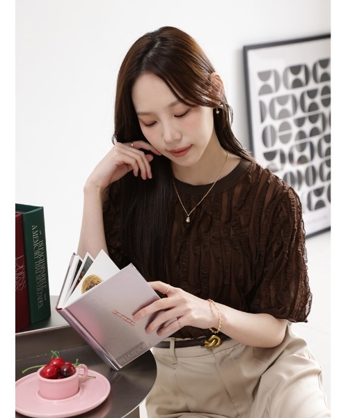 fifth(フィフス)の「【manaodaysセレクト】タックフリルTシャツ(Tシャツ/カットソー・レディース・ホワイト/ブラウン/ブラック・M)」の22枚目の写真