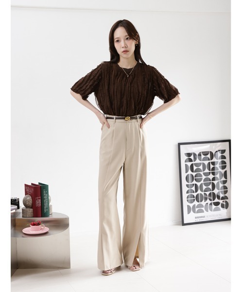 fifth(フィフス)の「【manaodaysセレクト】タックフリルTシャツ(Tシャツ/カットソー・レディース・ホワイト/ブラウン/ブラック・M)」の15枚目の写真