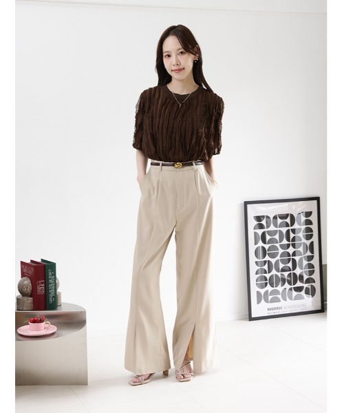 fifth(フィフス)の「【manaodaysセレクト】タックフリルTシャツ(Tシャツ/カットソー・レディース・ホワイト/ブラウン/ブラック・M)」の16枚目の写真
