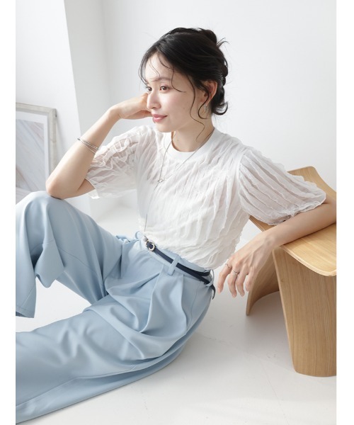 fifth(フィフス)の「【manaodaysセレクト】タックフリルTシャツ(Tシャツ/カットソー・レディース・ホワイト/ブラウン/ブラック・M)」の10枚目の写真