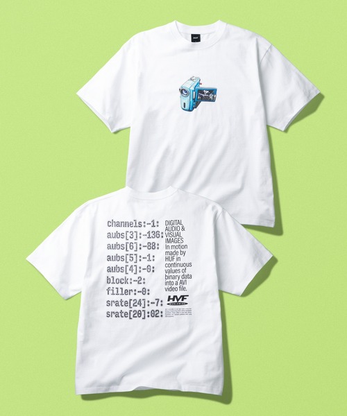 HUF(ハフ)の「H CAM TEE(Tシャツ/カットソー・メンズ・ホワイト/ブラック・XL/S/M/L)」の2枚目の写真