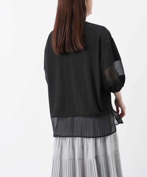 LUCA/LADY LUCK LUCA(ルカ/レディラックルカ)の「LC/LLL カノコオーガンジー切替ランタンスリーブプルオーバー(Tシャツ/カットソー・レディース・ブラウン/オフホワイト/ブラック・FREE)」の13枚目の写真