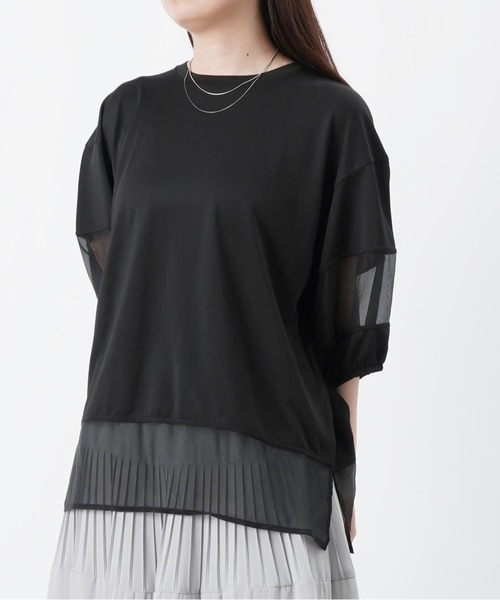 LUCA/LADY LUCK LUCA(ルカ/レディラックルカ)の「LC/LLL カノコオーガンジー切替ランタンスリーブプルオーバー(Tシャツ/カットソー・レディース・ブラウン/オフホワイト/ブラック・FREE)」の15枚目の写真