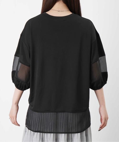 LUCA/LADY LUCK LUCA(ルカ/レディラックルカ)の「LC/LLL カノコオーガンジー切替ランタンスリーブプルオーバー(Tシャツ/カットソー・レディース・ブラウン/オフホワイト/ブラック・FREE)」の17枚目の写真