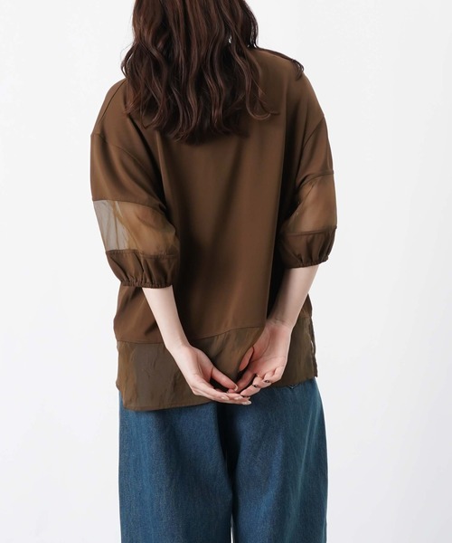 LUCA/LADY LUCK LUCA(ルカ/レディラックルカ)の「LC/LLL カノコオーガンジー切替ランタンスリーブプルオーバー(Tシャツ/カットソー・レディース・ブラウン/オフホワイト/ブラック・FREE)」の21枚目の写真