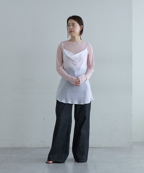 SHENERY（シーナリー）の「シアーテレコカットソー（Tシャツ/カットソー・レディース・オフホワイト/サックスブルー/ピンク・FREE）」の9枚目の写真