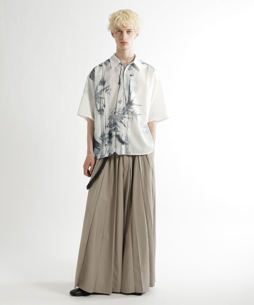 HARE(ハレ)の「BAMBOO BLURシャツ(HARE)(シャツ/ブラウス・メンズ・ブラック/ホワイト・FREE)」の4枚目の写真