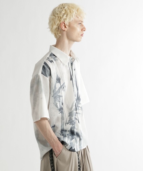 HARE(ハレ)の「BAMBOO BLURシャツ(HARE)(シャツ/ブラウス・メンズ・ブラック/ホワイト・FREE)」の9枚目の写真