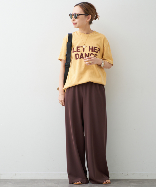 Deuxieme Classe(ドゥーズィエムクラス)の「LET HER DANCE Tシャツ 2(Tシャツ/カットソー・レディース・イエロー/チャコールグレー・FREE)」の4枚目の写真