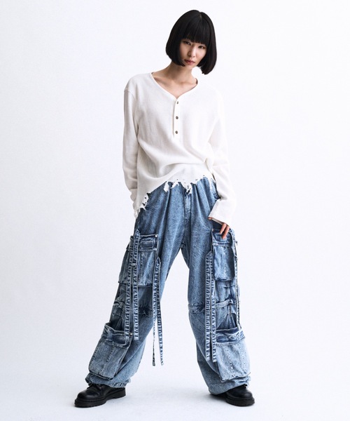 PHILTHEORY（フィルセオリー）の「Techno pants -made from denim- / デニムテクノパンツ（その他パンツ・メンズ・ブルー/ブラック・3/2/1）」の9枚目の写真
