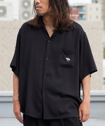 DAN RIVER/ダンリバー 50S EMBROIDERY S/S SHIRT 50年代エンブロイダリー半袖シャツ 刺繍 胸ポケット オーバーサイズ メンズ 秋 秋服 2026年秋冬