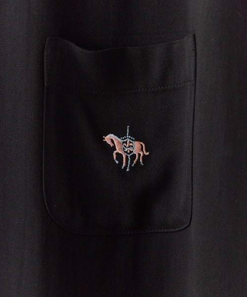 DAN RIVER（ダンリバー ）の「DAN RIVER/ダンリバー 50S EMBROIDERY S/S SHIRT 50年代エンブロイダリー半袖シャツ 刺繍 胸ポケット オーバーサイズ メンズ 秋 秋服 2026年秋冬（シャツ/ブラウス・メンズ・ブラック/ブラウン・M/L）」の17枚目の写真
