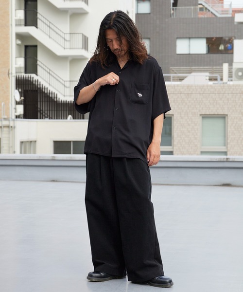 DAN RIVER（ダンリバー ）の「DAN RIVER/ダンリバー 50S EMBROIDERY S/S SHIRT 50年代エンブロイダリー半袖シャツ 刺繍 胸ポケット オーバーサイズ メンズ 秋 秋服 2026年秋冬（シャツ/ブラウス・メンズ・ブラック/ブラウン・M/L）」の6枚目の写真