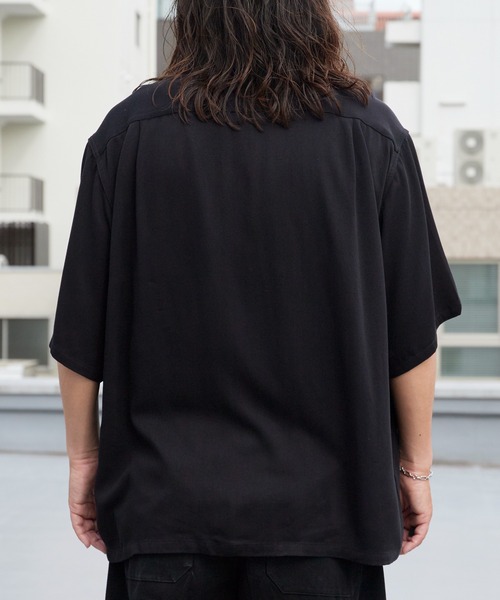 DAN RIVER（ダンリバー ）の「DAN RIVER/ダンリバー 50S EMBROIDERY S/S SHIRT 50年代エンブロイダリー半袖シャツ 刺繍 胸ポケット オーバーサイズ メンズ 秋 秋服 2026年秋冬（シャツ/ブラウス・メンズ・ブラック/ブラウン・M/L）」の12枚目の写真