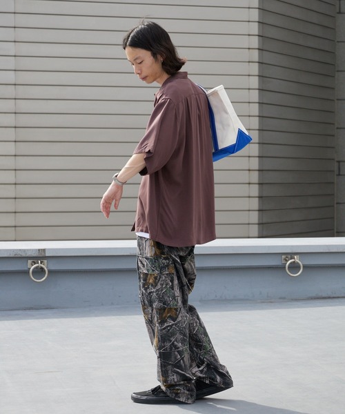 DAN RIVER（ダンリバー ）の「DAN RIVER/ダンリバー 50S EMBROIDERY S/S SHIRT 50年代エンブロイダリー半袖シャツ 刺繍 胸ポケット オーバーサイズ メンズ 秋 秋服 2026年秋冬（シャツ/ブラウス・メンズ・ブラック/ブラウン・M/L）」の22枚目の写真