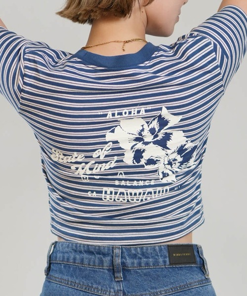 RVCA（ルーカ）の「RVCA/ルーカ クロップド丈 ショート丈 半袖 Tシャツ BG04C215（Tシャツ/カットソー・レディース・ライトブルー/ネイビー/ライトグリーン・M/S）」の3枚目の写真