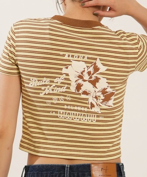 RVCA（ルーカ）の「RVCA/ルーカ クロップド丈 ショート丈 半袖 Tシャツ BG04C215（Tシャツ/カットソー・レディース・ライトブルー/ネイビー/ライトグリーン・M/S）」の2枚目の写真