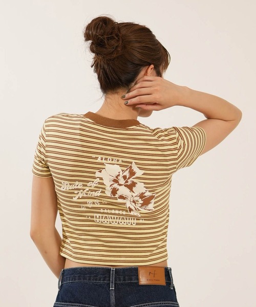 RVCA（ルーカ）の「RVCA/ルーカ クロップド丈 ショート丈 半袖 Tシャツ BG04C215（Tシャツ/カットソー・レディース・ライトブルー/ネイビー/ライトグリーン・M/S）」の7枚目の写真