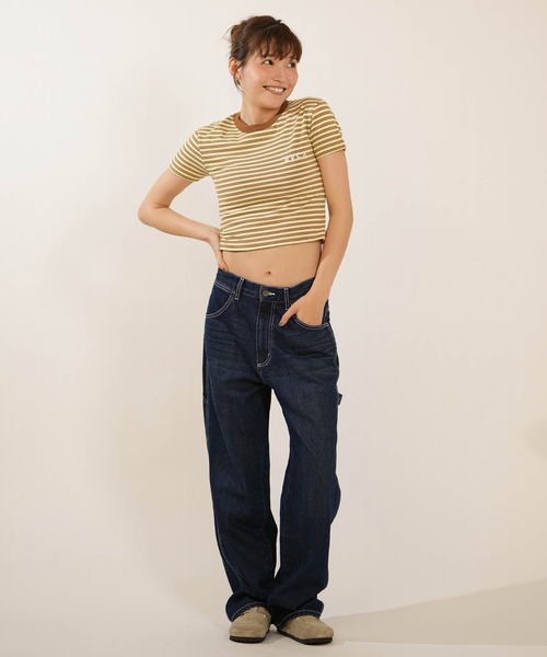 RVCA（ルーカ）の「RVCA/ルーカ クロップド丈 ショート丈 半袖 Tシャツ BG04C215（Tシャツ/カットソー・レディース・ライトブルー/ネイビー/ライトグリーン・M/S）」の8枚目の写真