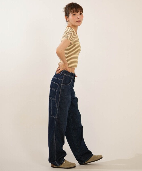 RVCA（ルーカ）の「RVCA/ルーカ クロップド丈 ショート丈 半袖 Tシャツ BG04C215（Tシャツ/カットソー・レディース・ライトブルー/ネイビー/ライトグリーン・M/S）」の9枚目の写真