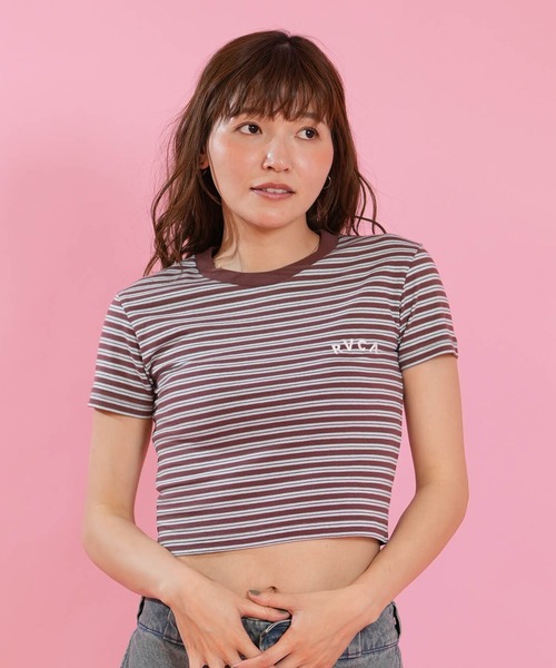 RVCA（ルーカ）の「RVCA/ルーカ クロップド丈 ショート丈 半袖 Tシャツ BG04C215（Tシャツ/カットソー・レディース・ライトブルー/ネイビー/ライトグリーン・M/S）」の12枚目の写真