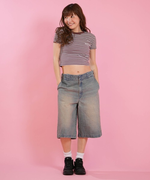 RVCA（ルーカ）の「RVCA/ルーカ クロップド丈 ショート丈 半袖 Tシャツ BG04C215（Tシャツ/カットソー・レディース・ライトブルー/ネイビー/ライトグリーン・M/S）」の14枚目の写真