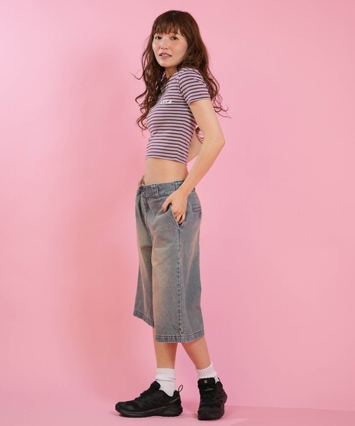 RVCA（ルーカ）の「RVCA/ルーカ クロップド丈 ショート丈 半袖 Tシャツ BG04C215（Tシャツ/カットソー・レディース・ライトブルー/ネイビー/ライトグリーン・M/S）」の15枚目の写真