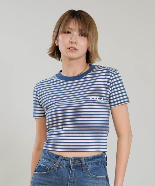 RVCA（ルーカ）の「RVCA/ルーカ クロップド丈 ショート丈 半袖 Tシャツ BG04C215（Tシャツ/カットソー・レディース・ライトブルー/ネイビー/ライトグリーン・M/S）」の18枚目の写真
