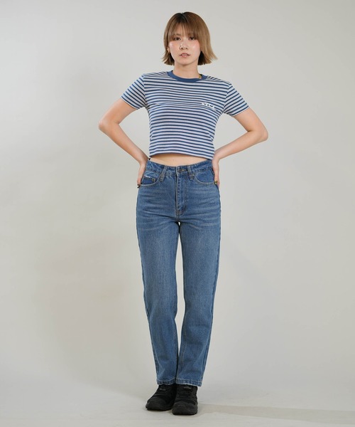 RVCA（ルーカ）の「RVCA/ルーカ クロップド丈 ショート丈 半袖 Tシャツ BG04C215（Tシャツ/カットソー・レディース・ライトブルー/ネイビー/ライトグリーン・M/S）」の4枚目の写真