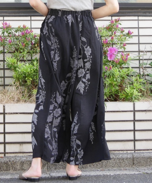 DISKEEN SURE(ディスキーンシュアー)の「【サラっと軽やか】ボタニカル柄 ワイドパンツ(その他パンツ・レディース・カーキ/ホワイト/レッド/グレー/ブラック/ブラウン・FREE)」の18枚目の写真