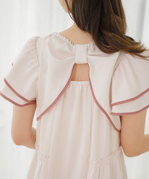 le reve vaniller(ル レーヴ ヴァニレ)の「バックリボン リラックス ティアード ワンピース le reve vaniller(ワンピース・レディース・ブラック系その他/ピンク/イエロー・M/S)」の21枚目の写真