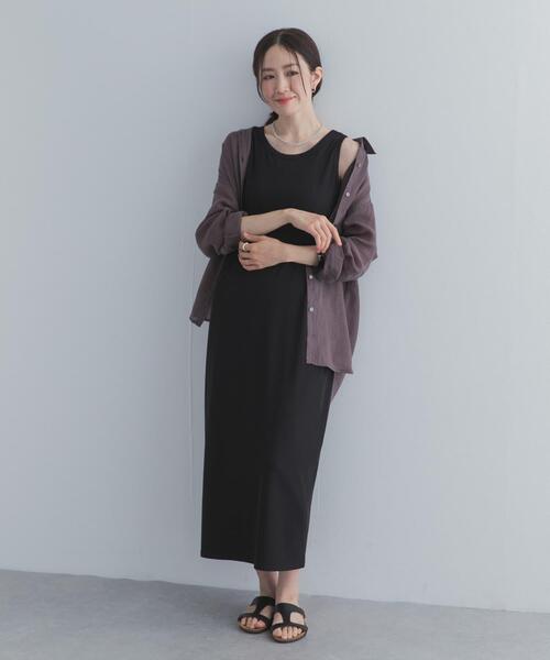 URBAN RESEARCH DOORS（アーバンリサーチドアーズ）の「2WAYタンクトップワンピース｜UVカット/日除け/吸水速乾/接触冷感/マシンウォッシャブル（ワンピース・レディース・ブラック・LARGE/MEDIUM）」の5枚目の写真