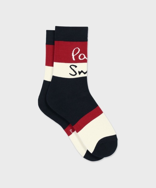 Paul Smith(ポールスミス)の「ウィメンズ "Logo Border" ソックス / 265610 CSW(ソックス/靴下・レディース・アイボリー/ネイビー/ブルー・22-24)」の3枚目の写真