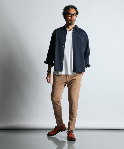 The DUFFER of ST.GEORGE(ザダファーオブセントジョージ)の「『WONDER SHAPE』COMFORT ICE-COOL:360°全方向高伸縮『ワンダーシェイプ』接触冷感 テーパードスリムパンツ(チノパンツ・メンズ・ネイビー/ベージュ/ブラック・SMALL/X-LARGE/LARGE/MEDIUM)」の6枚目の写真