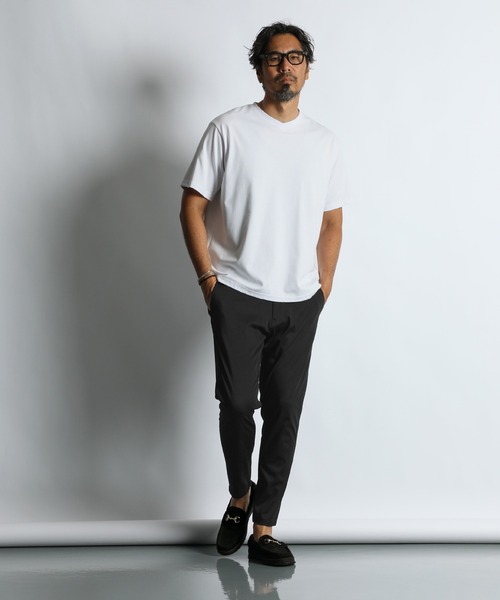 The DUFFER of ST.GEORGE(ザダファーオブセントジョージ)の「『WONDER SHAPE』COMFORT ICE-COOL:360°全方向高伸縮『ワンダーシェイプ』接触冷感 テーパードスリムパンツ(チノパンツ・メンズ・ネイビー/ベージュ/ブラック・SMALL/X-LARGE/LARGE/MEDIUM)」の4枚目の写真