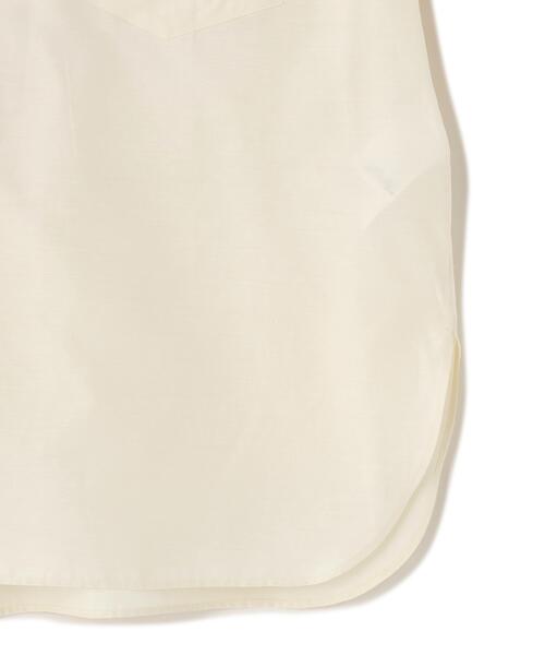 YLEVE(イレーヴ)の「YLEVE / SILK COTTON CLOTH BIO SUEDE SHIRT(シャツ/ブラウス・レディース・ホワイト/ネイビー・0/1)」の6枚目の写真