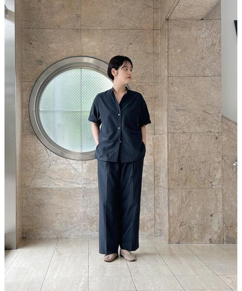 YLEVE(イレーヴ)の「YLEVE / SILK COTTON CLOTH BIO SUEDE SHIRT(シャツ/ブラウス・レディース・ホワイト/ネイビー・0/1)」の10枚目の写真