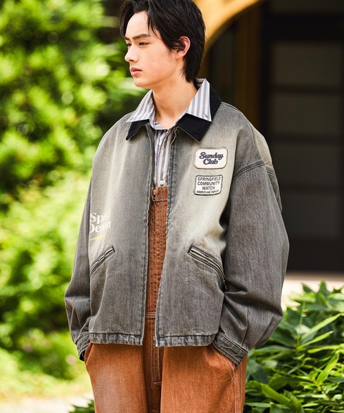 niko and...（ニコアンド）の「Denim Zip Work Jacket [niko and ...JEANS]（デニムジャケット・メンズ・サックスブルー/ダークグレー・MEDIUM/LARGE）」の16枚目の写真