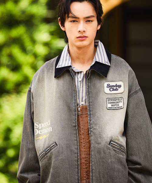 niko and...（ニコアンド）の「Denim Zip Work Jacket [niko and ...JEANS]（デニムジャケット・メンズ・サックスブルー/ダークグレー・MEDIUM/LARGE）」の17枚目の写真