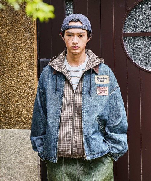 niko and...（ニコアンド）の「Denim Zip Work Jacket [niko and ...JEANS]（デニムジャケット・メンズ・サックスブルー/ダークグレー・MEDIUM/LARGE）」の12枚目の写真