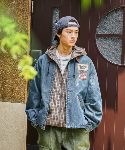 niko and...（ニコアンド）の「Denim Zip Work Jacket [niko and ...JEANS]（デニムジャケット・メンズ・サックスブルー/ダークグレー・MEDIUM/LARGE）」の13枚目の写真
