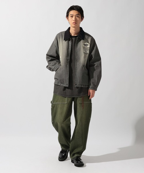 niko and...（ニコアンド）の「Denim Zip Work Jacket [niko and ...JEANS]（デニムジャケット・メンズ・サックスブルー/ダークグレー・MEDIUM/LARGE）」の9枚目の写真