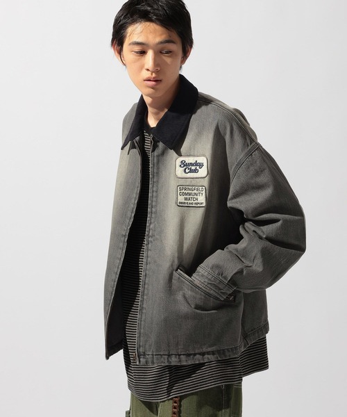niko and...（ニコアンド）の「Denim Zip Work Jacket [niko and ...JEANS]（デニムジャケット・メンズ・サックスブルー/ダークグレー・MEDIUM/LARGE）」の4枚目の写真
