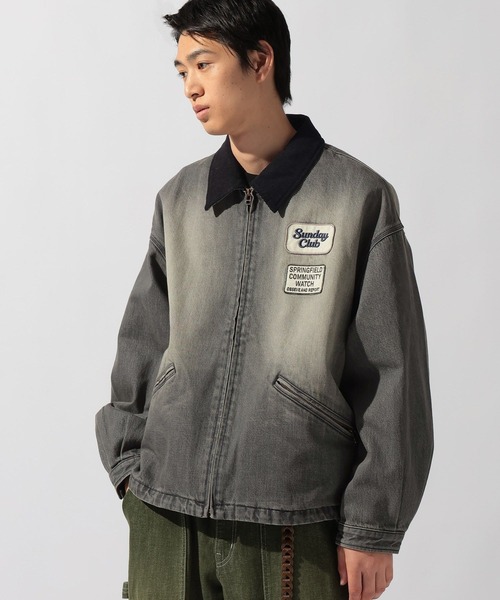 niko and...（ニコアンド）の「Denim Zip Work Jacket [niko and ...JEANS]（デニムジャケット・メンズ・サックスブルー/ダークグレー・MEDIUM/LARGE）」の5枚目の写真