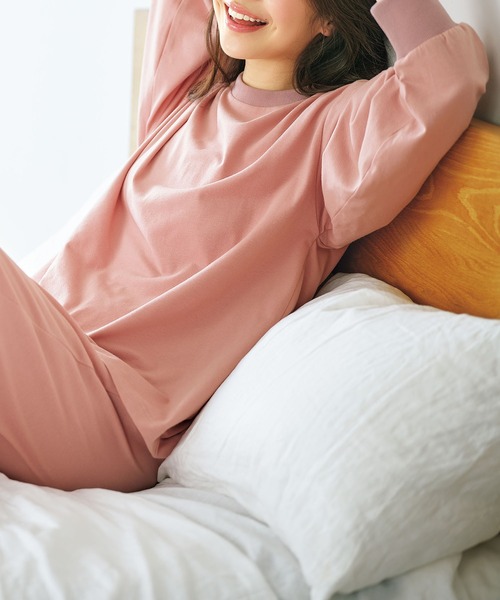 BELLUNA PLUS(ベルーナ)の「着る血行改善!ボリューム袖デザインプルオーバ(Tシャツ/カットソー・レディース・ミント/ピンク/チャコール・MEDIUM/X-LARGE/LARGE)」の1枚目の写真