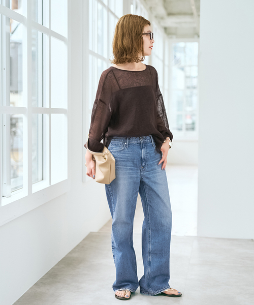 Spick & Span（スピックアンドスパン）の「《26サイズ登場 / 追加》upper hights/アッパーハイツ THE NIECE MID-RISE*（デニムパンツ・レディース・ブルー・24/23/26/25）」の3枚目の写真